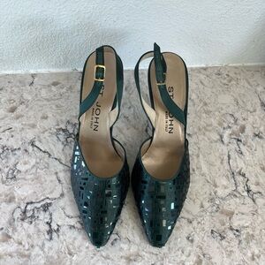 St. John Emerald Green Slingback Heels